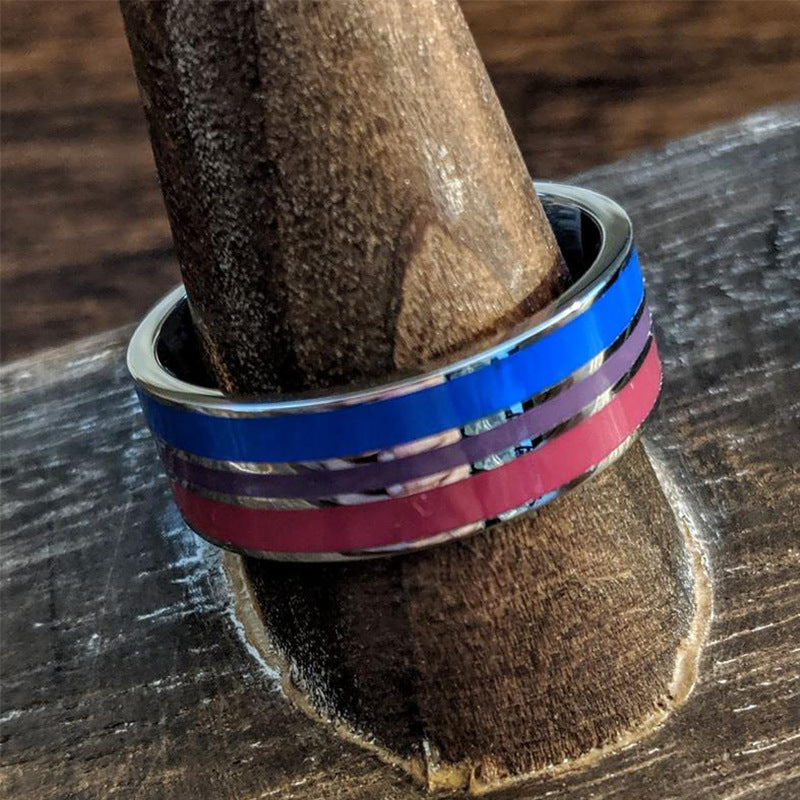 Bisexual Pride Stainless Steel Ring Europe