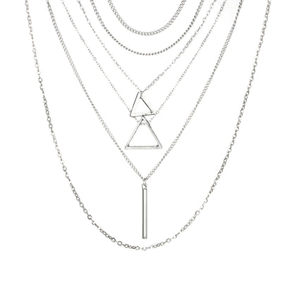 Triangle Bar Pendant Multilayer Women's Necklace