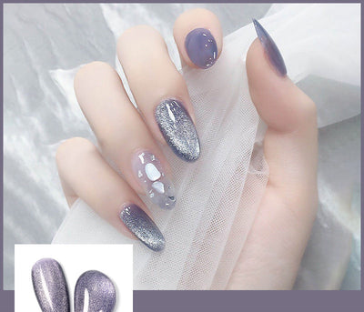 Milk Tea Crystal Stone Cat Eye Nail Polish