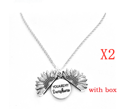 Sunflower Double Lettering Necklace