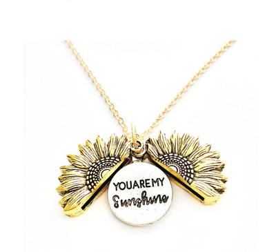 Sunflower Double Lettering Necklace