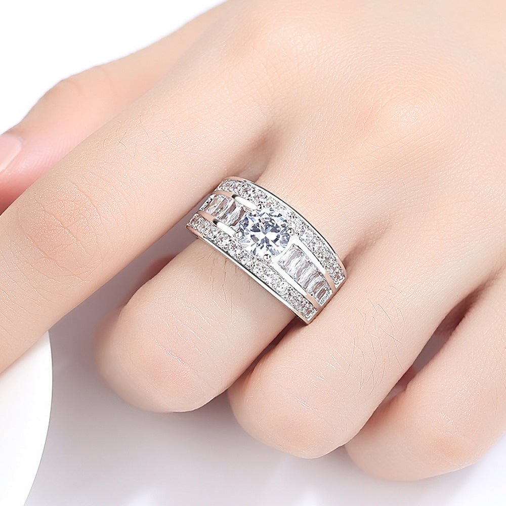 Fashion Jewelry Sumptuous Creative Trend Zircon Claw Heart Arrow Female Adjustable Size Ring