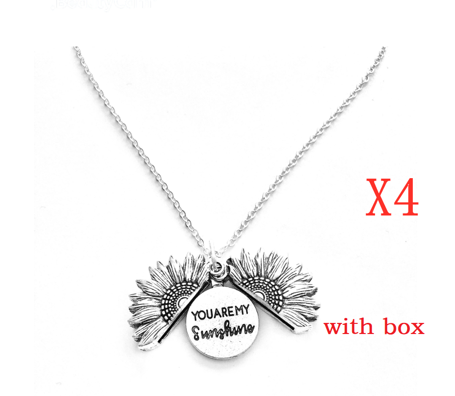 Sunflower Double Lettering Necklace